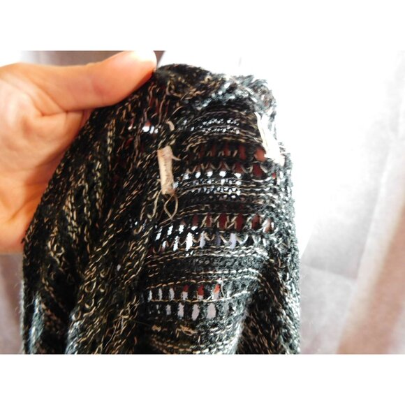 Whimsy Goth Black And White Shaggy Cardigan - Picture 5 of 8